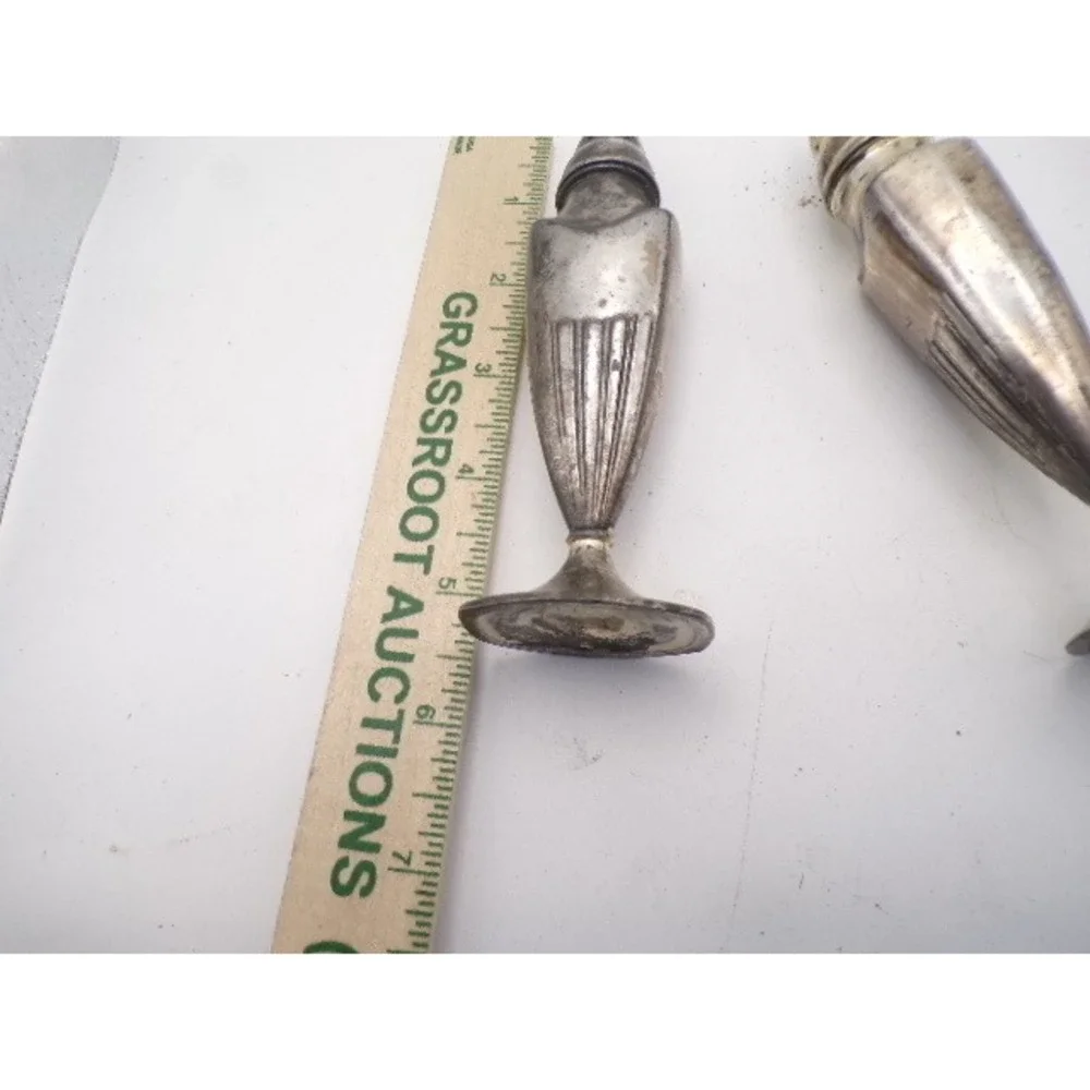 Vintage Silver Plate Salt Pepper Shakers‎ Made in USA Art Deco Style